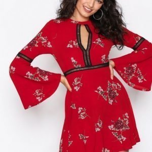 Kiss The Sky East Meets West Dress Loose Fit Mekko Red