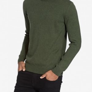 Knowledge Cotton Apparel Basic O-Neck Cashmere/Cotton Pusero Vihreä