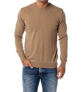 Knowledge Cotton Apparel Basic O-neck Cashmere/Cotton Dessert Sand