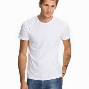 Knowledge Cotton Apparel Basic Regular Fit O-neck T-paita Bright White