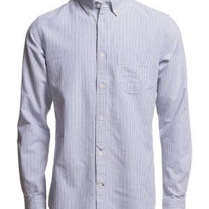Knowledge Cotton Apparel Button Down Oxford Shirt Striped -
