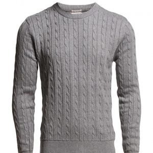 Knowledge Cotton Apparel Cable Knit Gots pyöreäaukkoinen neule