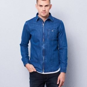 Knowledge Cotton Apparel Denim Shirt 1091 Peacoat