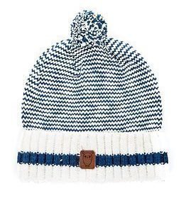 Knowledge Cotton Apparel Heavy Slope Striped Hat Winter White