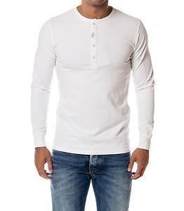 Knowledge Cotton Apparel Henley Bright White