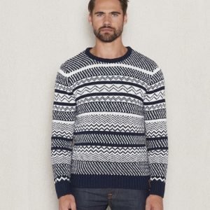 Knowledge Cotton Apparel Jaquard Knit 1001 Navy