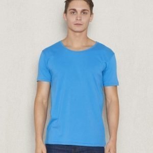 Knowledge Cotton Apparel Loose Fit O-Neck 1132 Mediterranan Blue