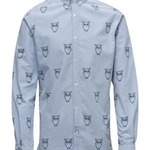 Knowledge Cotton Apparel Oxford W/Owl Print L/S Gots