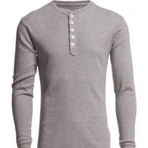 Knowledge Cotton Apparel Rib Knit Henley Gots pitkähihainen t-paita