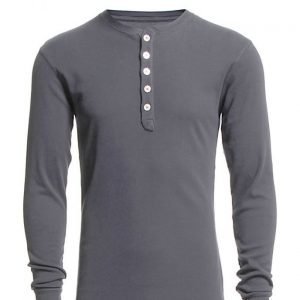 Knowledge Cotton Apparel Rib Knit Henley Gots pitkähihainen t-paita