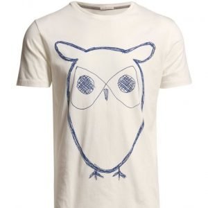 Knowledge Cotton Apparel Single Jersey With Owl Print Gots lyhythihainen t-paita