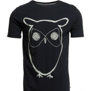 Knowledge Cotton Apparel Single Jersey With Owl Print Gots lyhythihainen t-paita