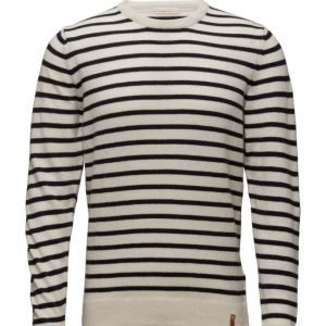 Knowledge Cotton Apparel Striped Wool Knit pyöreäaukkoinen neule