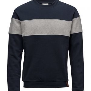 Knowledge Cotton Apparel Sweat Shirt W/Contrast Stripe - svetari