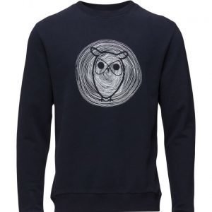 Knowledge Cotton Apparel Sweat W/ Owl Wooden Print Gots svetari