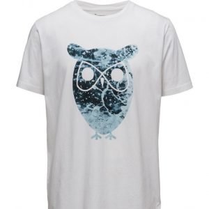 Knowledge Cotton Apparel T-Shirt W/Big Owl Water Print Got lyhythihainen t-paita