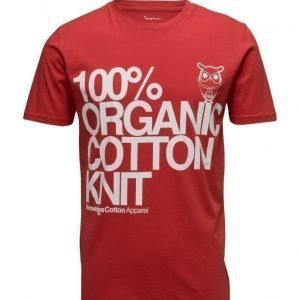 Knowledge Cotton Apparel T-Shirt W/Cotton Print Gots lyhythihainen t-paita