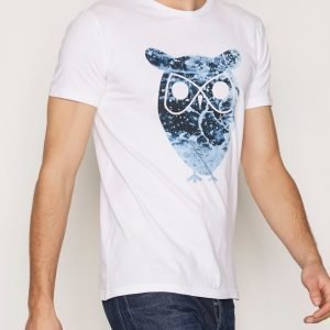 Knowledge Cotton Apparel T-shirt Owl Water T-paita Bright White