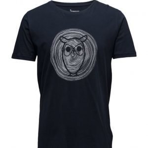 Knowledge Cotton Apparel Tee W/ Owl Wooden Print Gots lyhythihainen t-paita