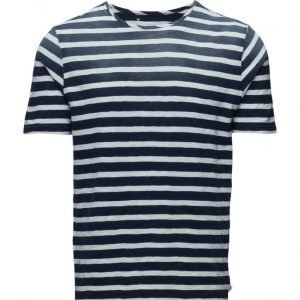 Knowledge Cotton Apparel Yarn Dyed Striped Tee Dip Dye lyhythihainen t-paita