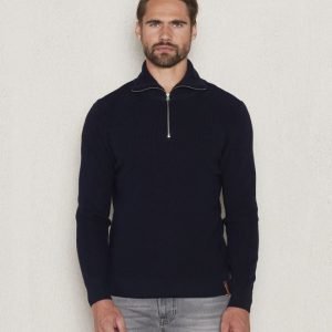 Knowledge Cotton Apparel Zip Knit 1001 Navy