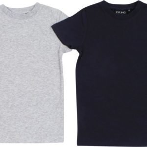 Kuling Basic T-paita 2 kpl Navy/Harmaa Meleerattu