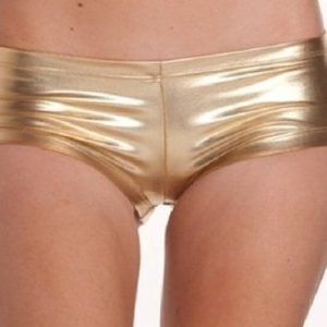 Kultaiset PVC-hotpantsit