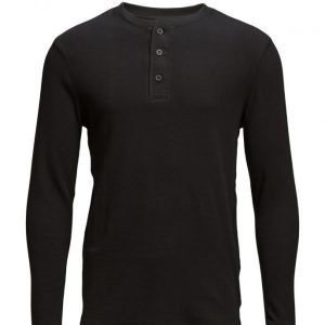 LEVI´S Men Ls Slim Waffle Henley Jet Blac pitkähihainen t-paita