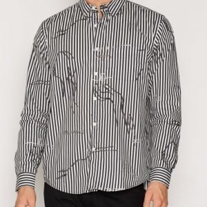 L'Homme Rouge Closed Eyes Shirt Kauluspaita Musta/Raidallinen