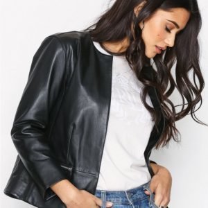 Lauren Ralph Lauren Macon Leather Jacket Nahkatakki Black