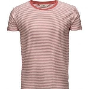 Lee Jeans Ss Stripe Tee Faded Red lyhythihainen t-paita