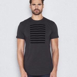 Les Deux Stanford Stripe Tee Dark Grey