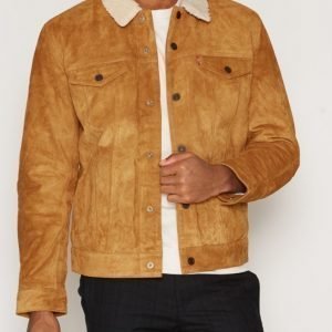 Levis Type 3 Sherpa Trucker Takki Camel Suede