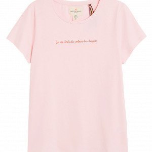 Lindex Puuvilla T-Paita Vaaleanpunainen