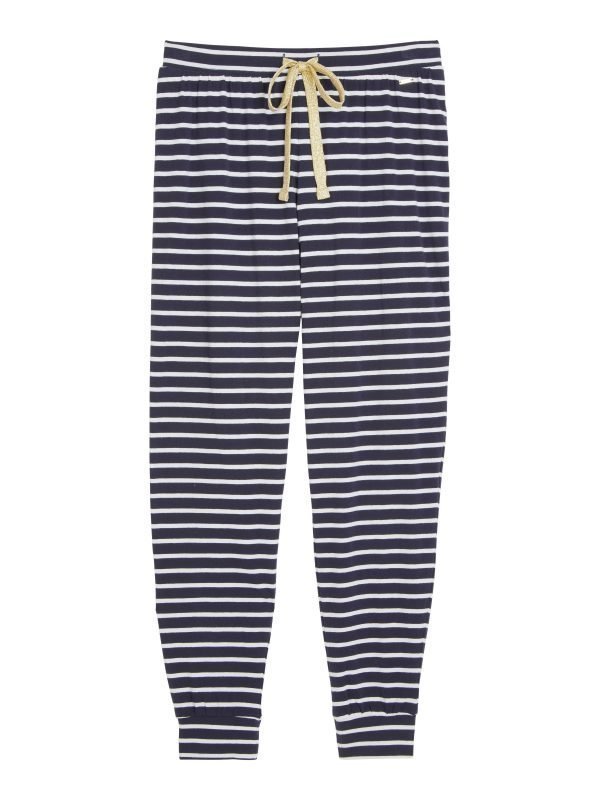 Lindex Raidalliset Pyjamahousut Sininen