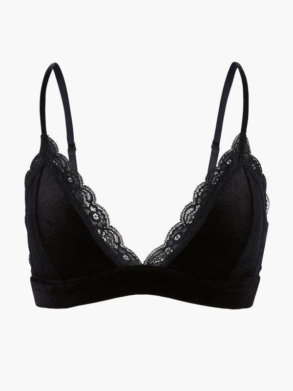 Lindex Samettiset Bralette Rintaliivit Musta