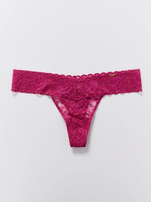 Lindex Thong Low Lace Alushousut Vaaleanpunainen