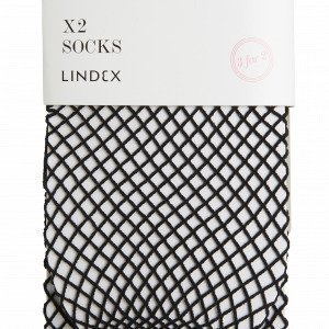 Lindex Verkkosukat Musta 2-Pakkaus