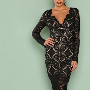 Love Triangle Atomic Midi Dress Kotelomekko Black