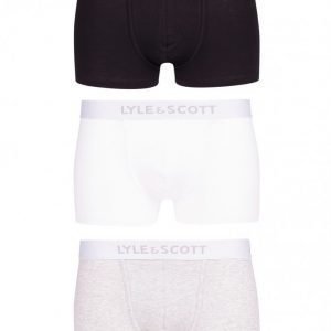 Lyle & Scott 3 Pack Bokserit Musta/Harmaa/Valkoinen