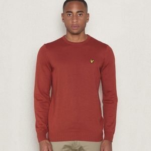 Lyle & Scott Crew Neck Cotton Merino Z127 Burnt Redwood