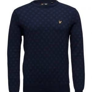 Lyle & Scott Crew Neck Jacquard 12gg Jumper pyöreäaukkoinen neule