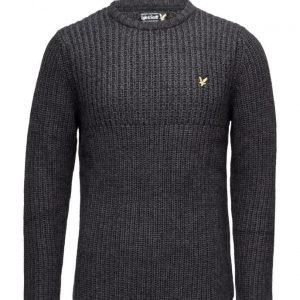 Lyle & Scott Ls Crew Neck Half Cardigan Grid Stitch 3gg Pullover pyöreäaukkoinen neule