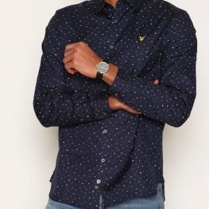 Lyle & Scott Paint Dot Print Shirt Kauluspaita Navy