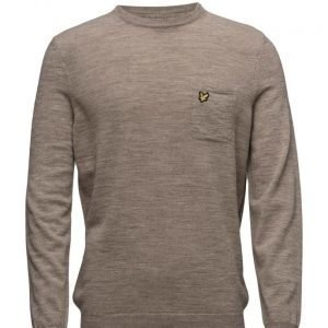 Lyle & Scott Pocket Detail Crew Neck 12gg Jumper pyöreäaukkoinen neule