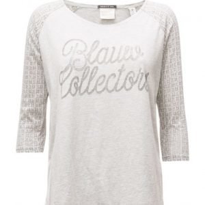 Maison Scotch 3/4 Sleeve Logo Tee With Logo Burnout Artwork