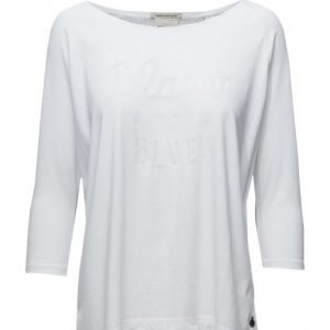 Maison Scotch 3/4 Sleeve Logo Tee With Logo Burnout Artwork