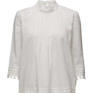 Maison Scotch 3/4 Sleeve Woven Top With Embroidered Star Allover