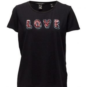 Maison Scotch Crew Neck Clubhouse Tee With Special Emb