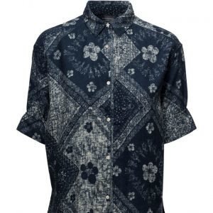 Maison Scotch Indigo Bandana Shirt lyhythihainen paita